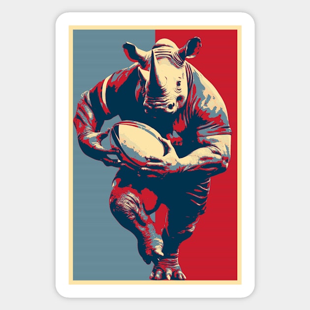 Rugby Rhino HOPE Sticker by DesignArchitect